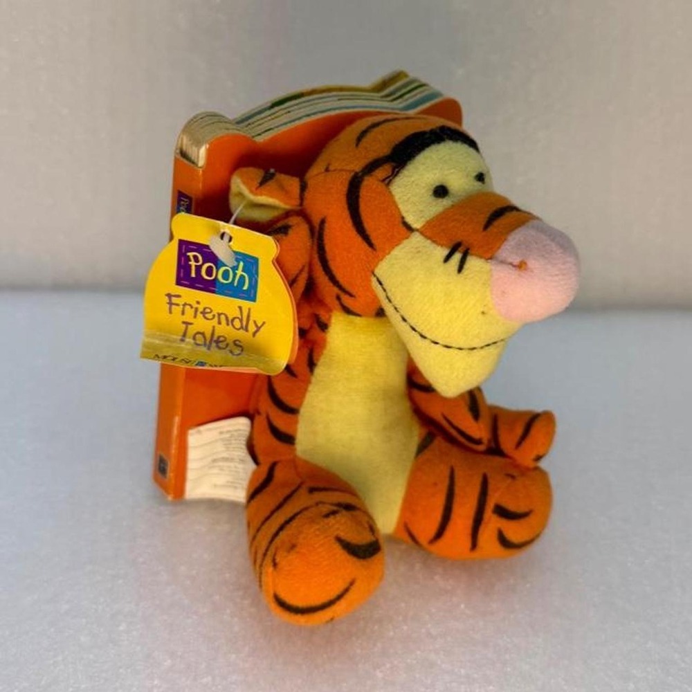 Vintage 1997 Disney Mouse Works Pooh Friendly Tales Tigger Plush Board Book